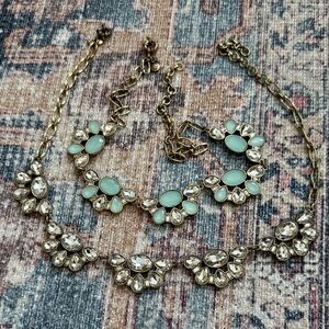 J. Crew Gold and Blue Necklace Set